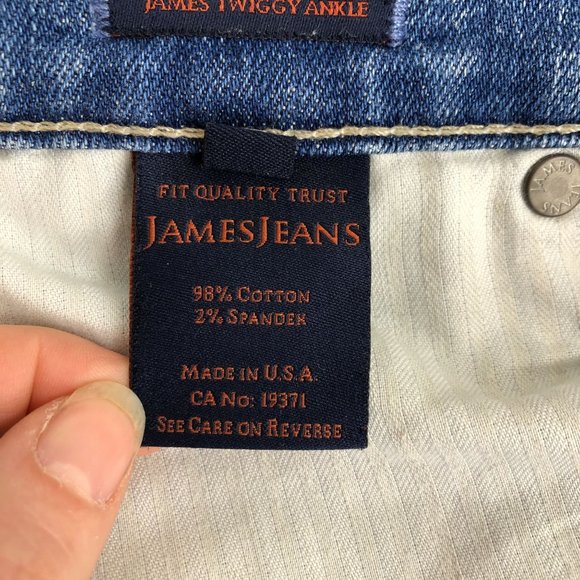 James Jeans Women's Size 26 James Twiggy Ankle Distressed Blue Skinny Jeans USA - Picture 12 of 13